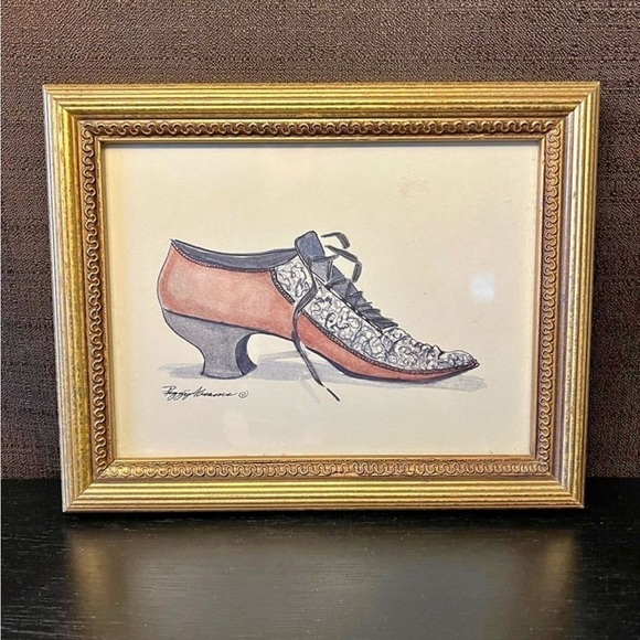 VINTAGE Peggy Abrams Antique Shoes Wall Art - Picture 1 of 1